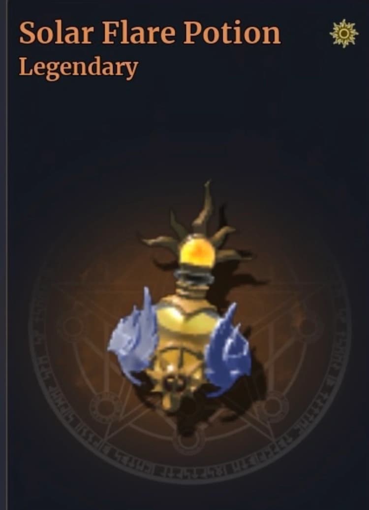 Solar Flare Potion official Wizard Alchemy reference