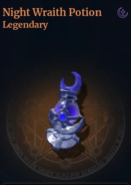 Night Wraith Potion official Wizard Alchemy reference