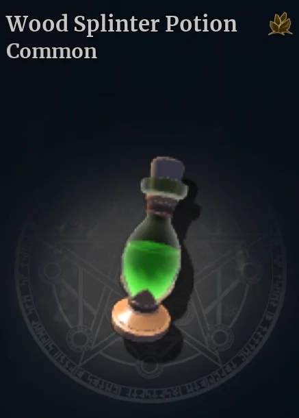 Wood Splinter Potion official Wizard Alchemy reference